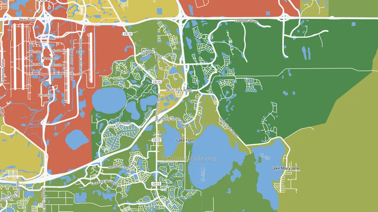 32832, FL Map of Vehicle Theft Rates