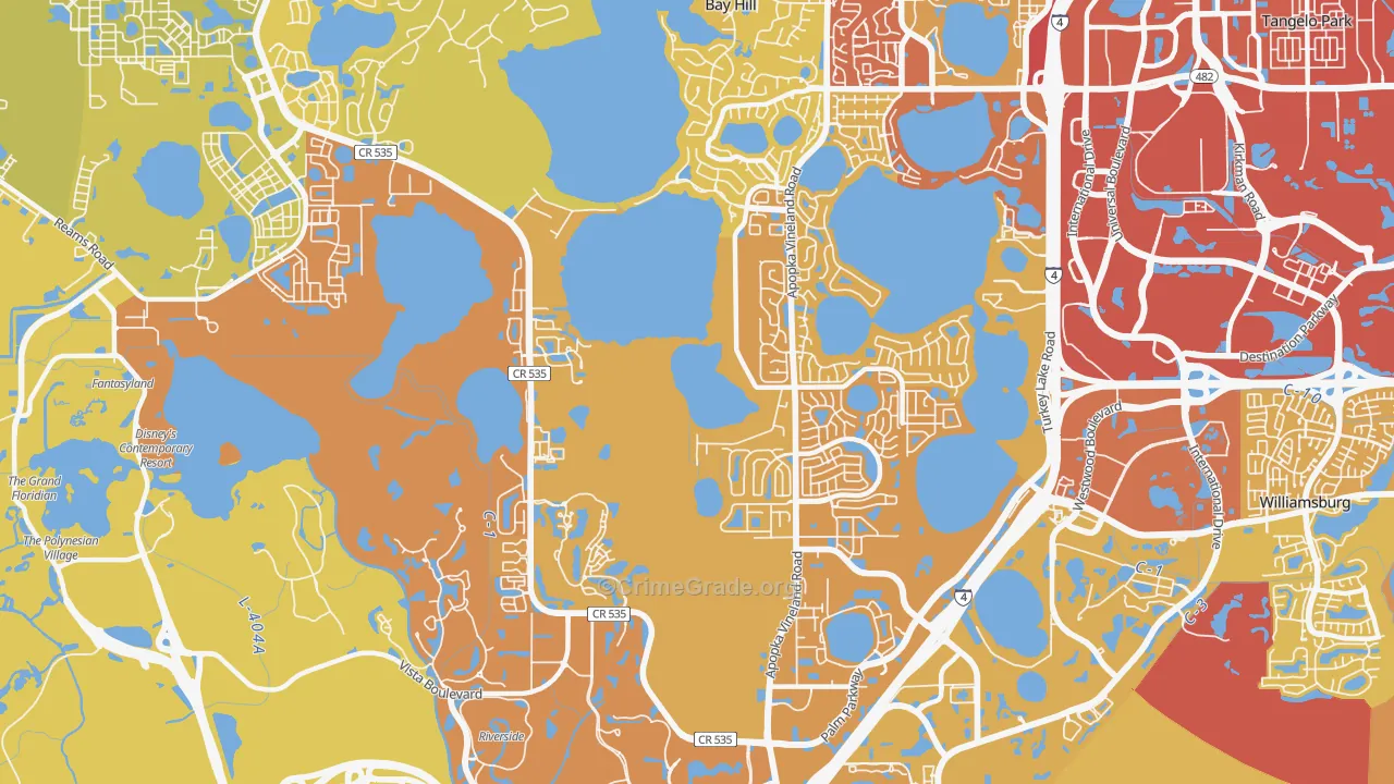 32836, FL Map of Vehicle Theft Rates