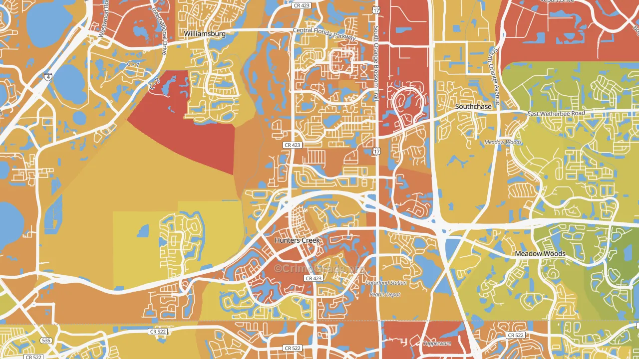 32837, FL Map of Vehicle Theft Rates