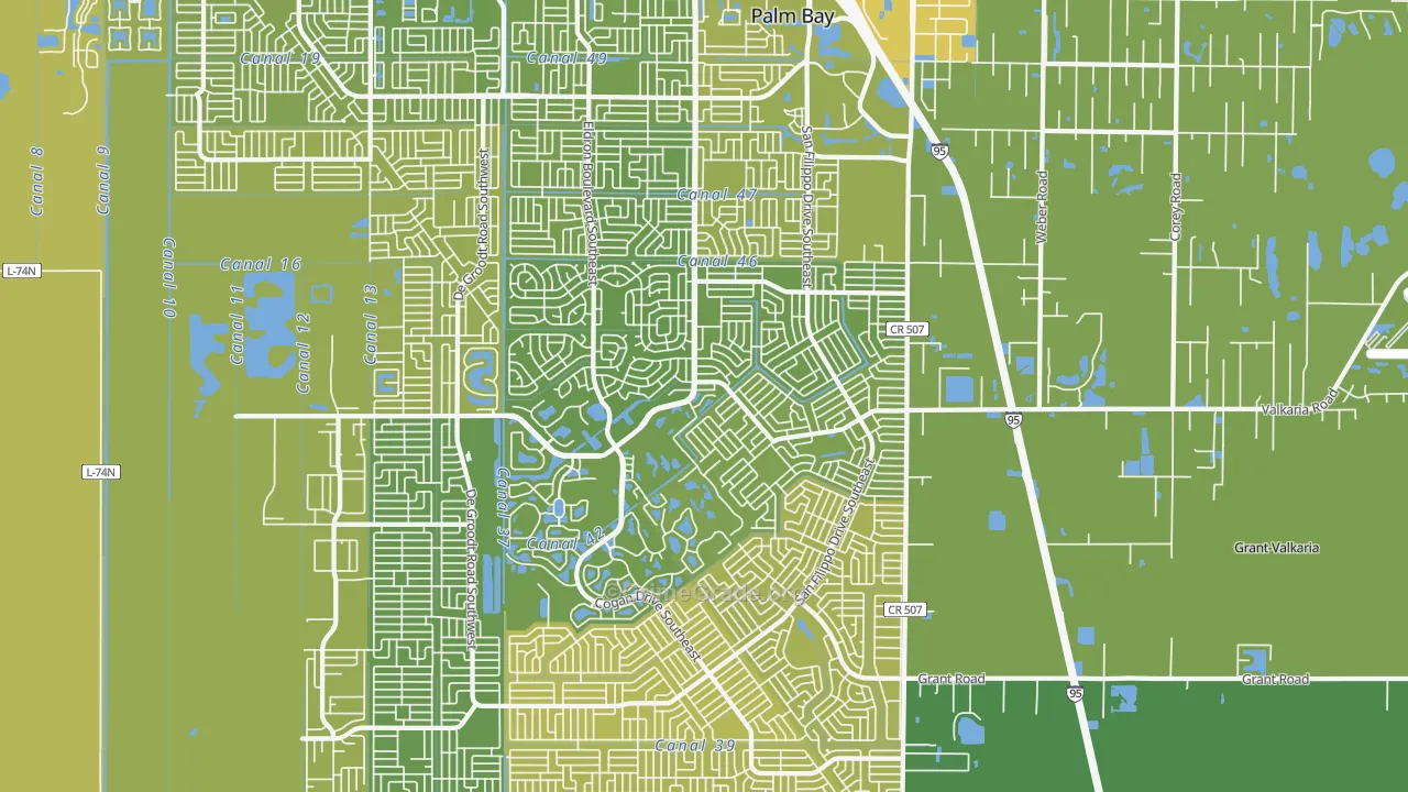 32909, FL Map of Vehicle Theft Rates
