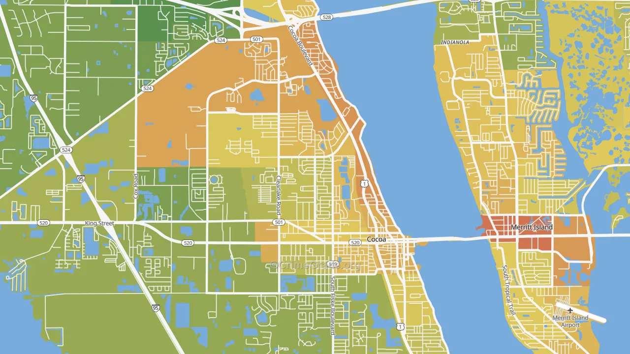 32922, FL Map of Vehicle Theft Rates
