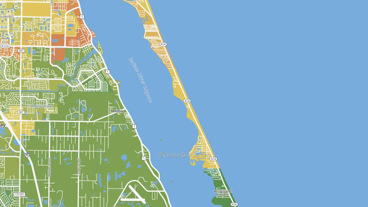 32951, FL Map of Vehicle Theft Rates