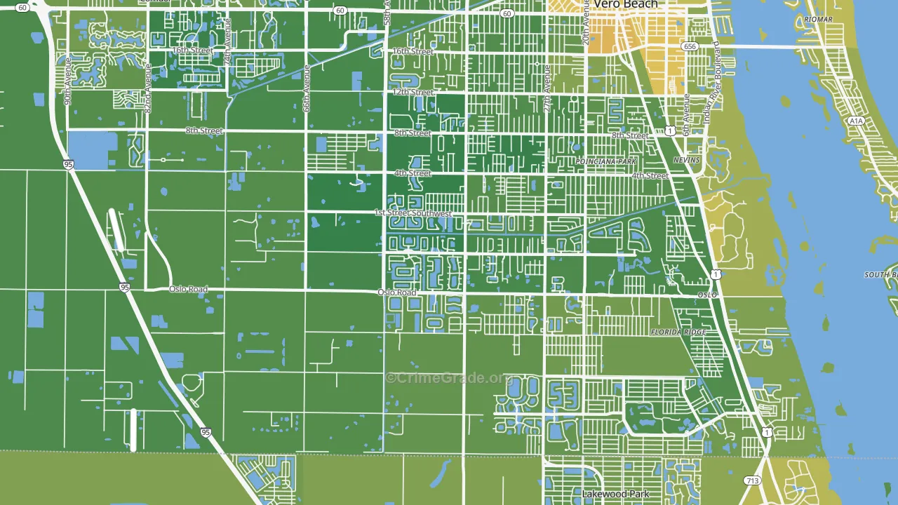 32968, FL Map of Vehicle Theft Rates