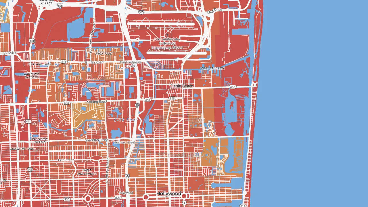 33004, FL Map of Vehicle Theft Rates