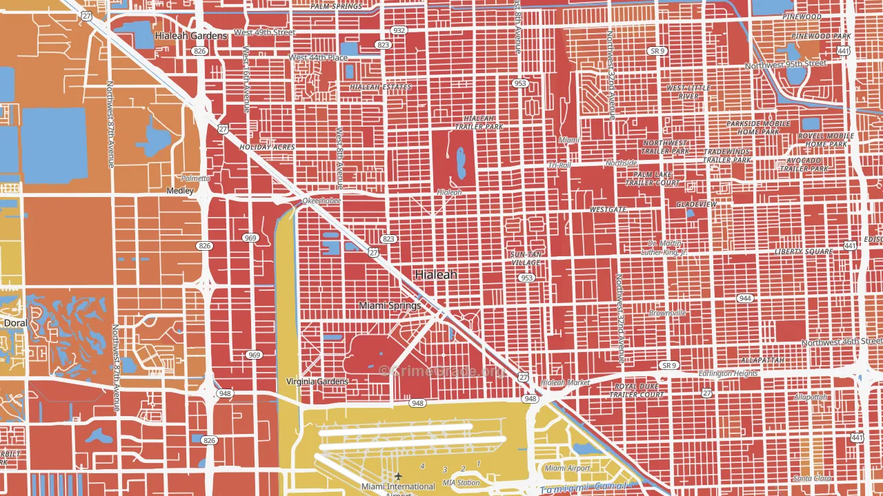 33010, FL Map of Vehicle Theft Rates