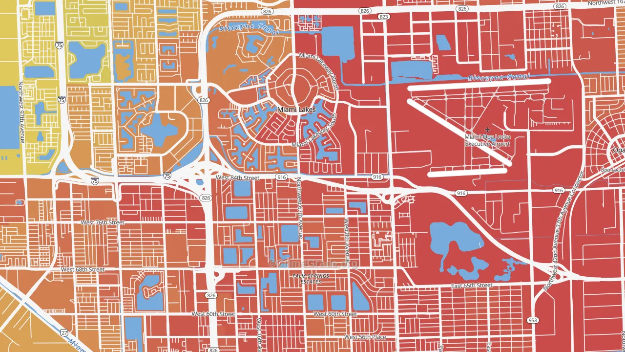 33014, FL Map of Vehicle Theft Rates