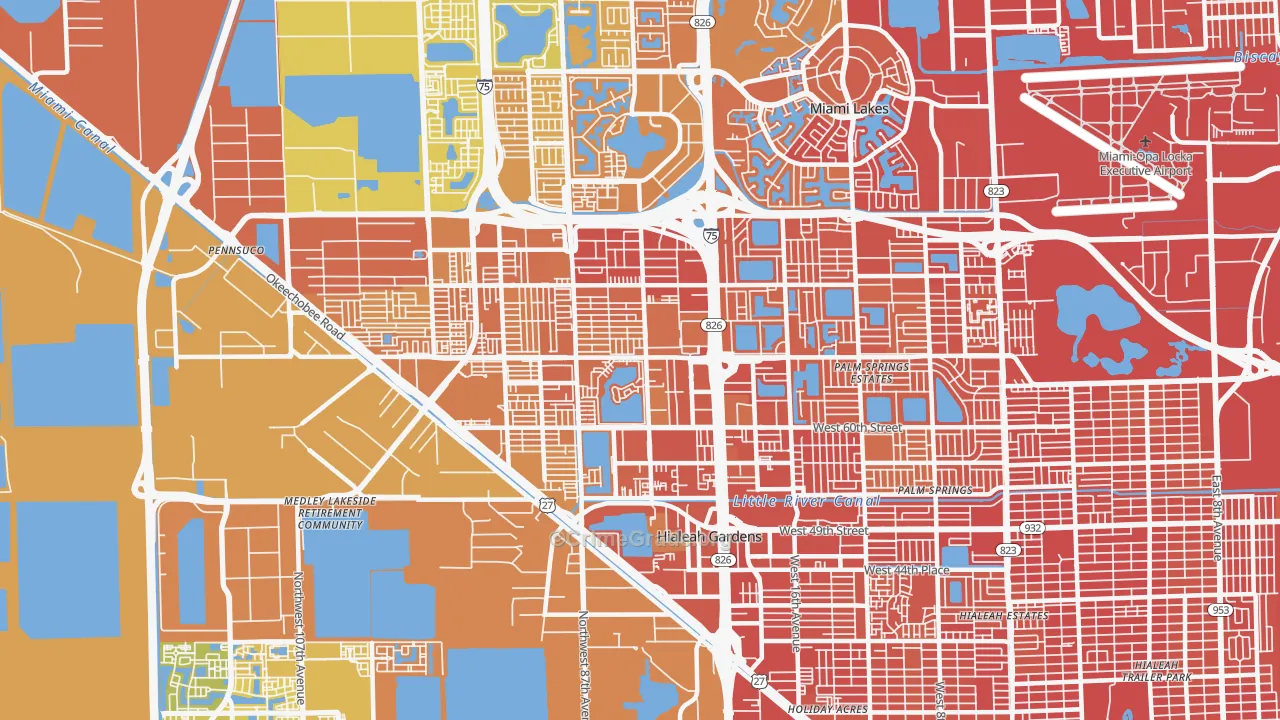33016, FL Map of Vehicle Theft Rates