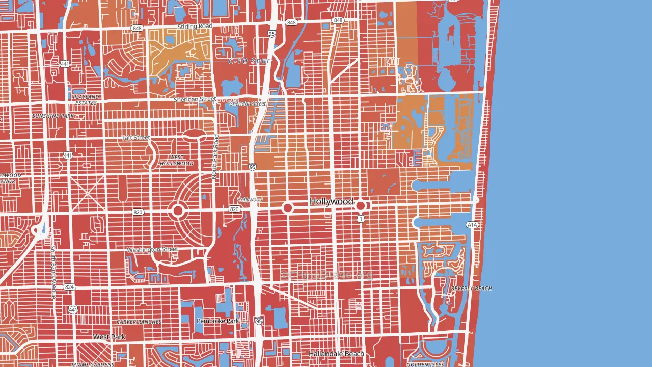 33020, FL Map of Vehicle Theft Rates