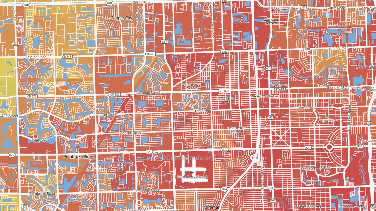 33024, FL Map of Vehicle Theft Rates