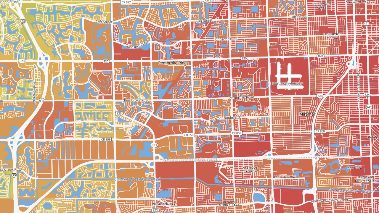 33025, FL Map of Vehicle Theft Rates