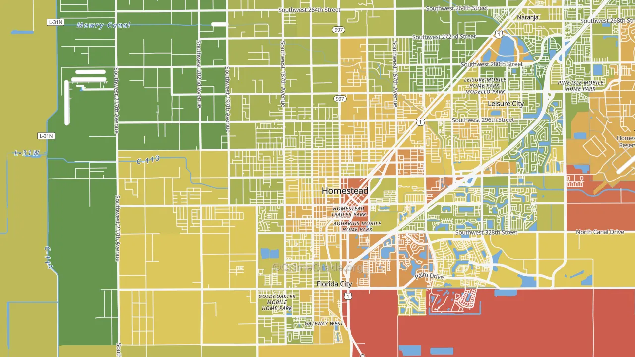 33030, FL Map of Vehicle Theft Rates