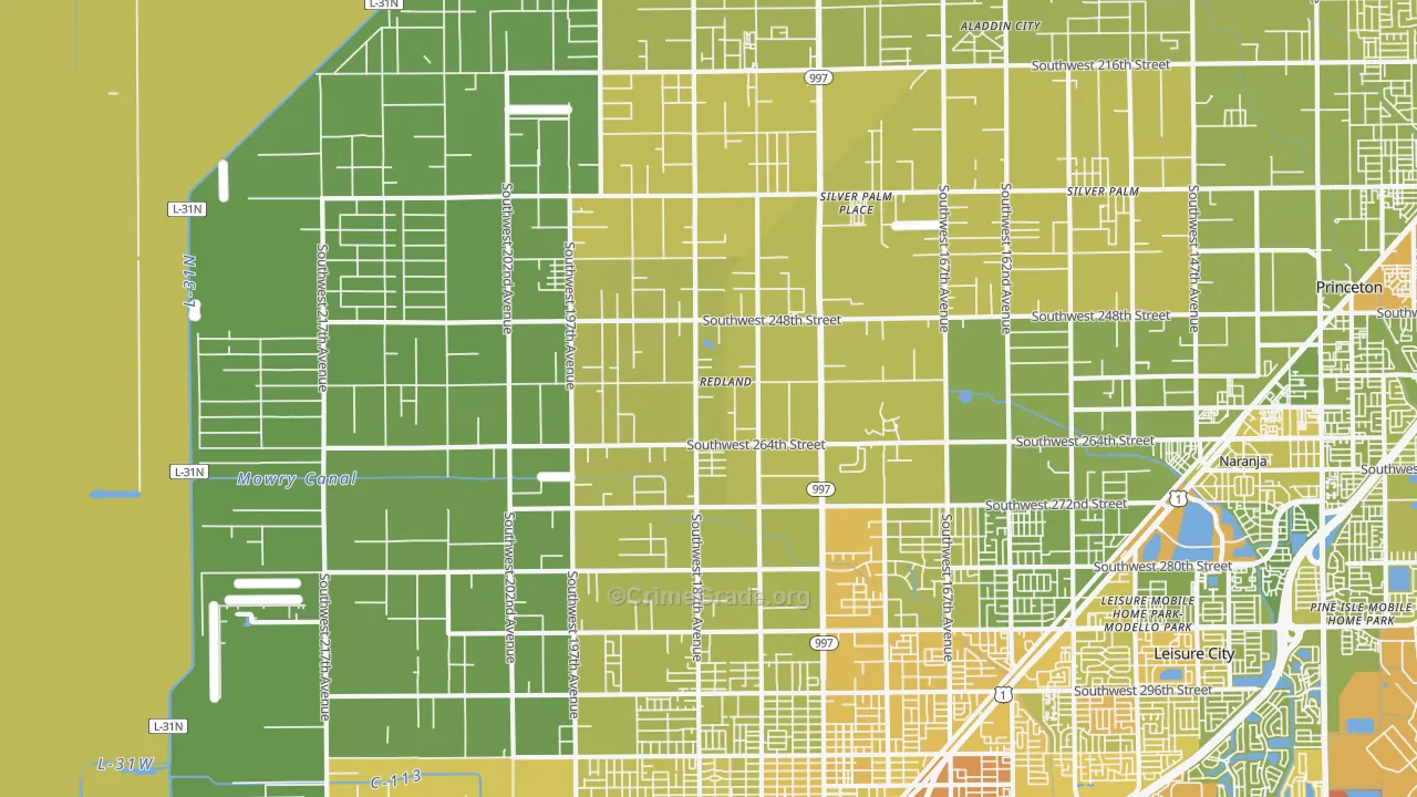 33031, FL Map of Vehicle Theft Rates