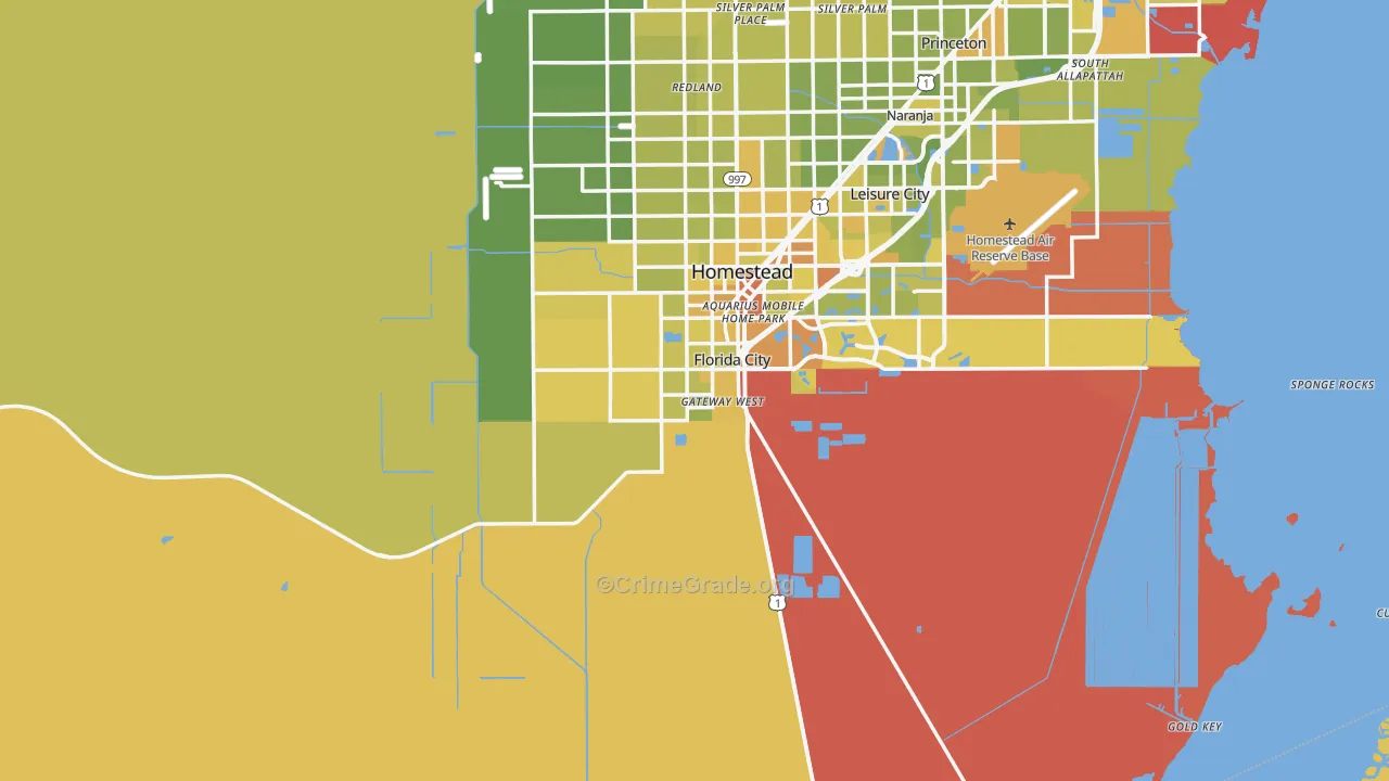 33034, FL Map of Vehicle Theft Rates