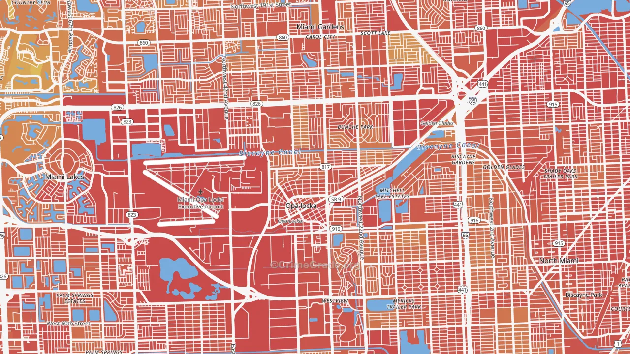 33054, FL Map of Vehicle Theft Rates