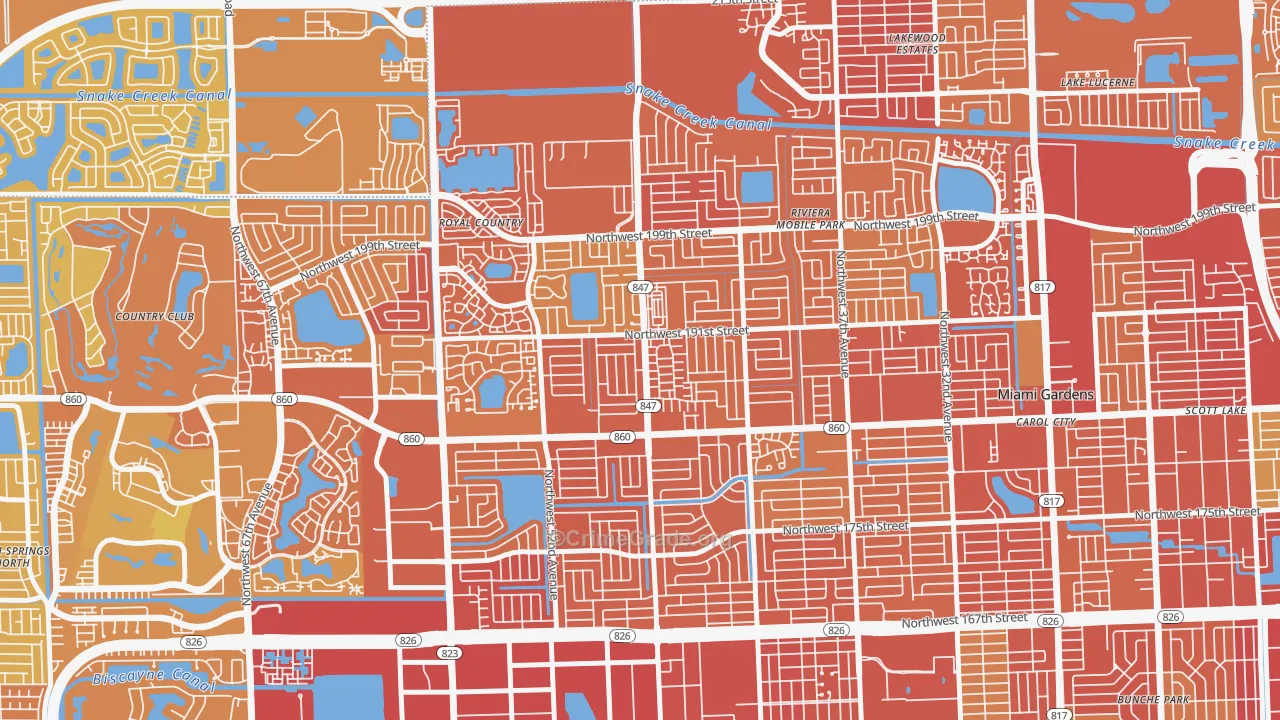 33055, FL Map of Vehicle Theft Rates