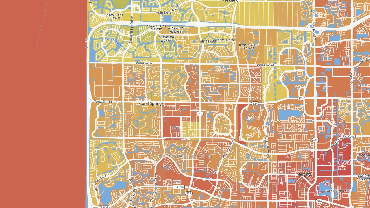 33065, FL Map of Vehicle Theft Rates