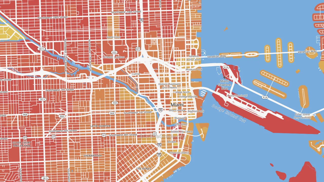 33101, FL Map of Vehicle Theft Rates