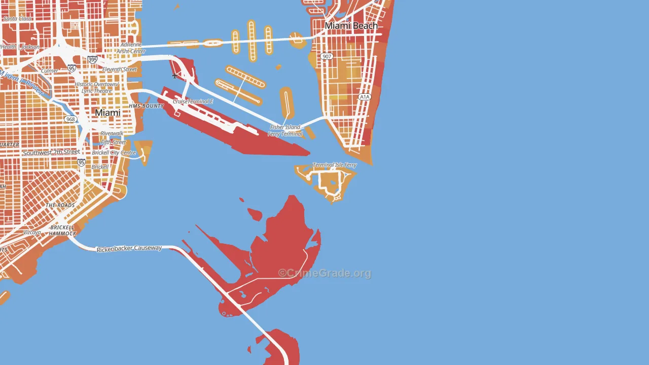 33109, FL Map of Vehicle Theft Rates