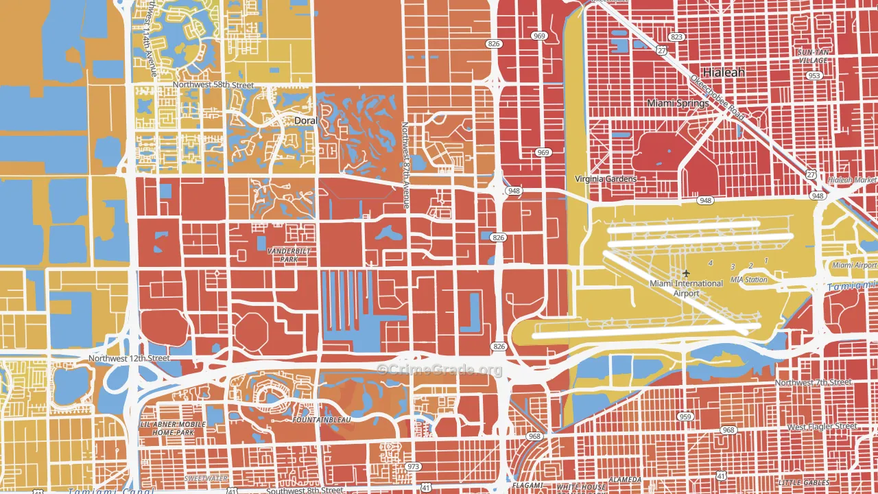 33122, FL Map of Vehicle Theft Rates