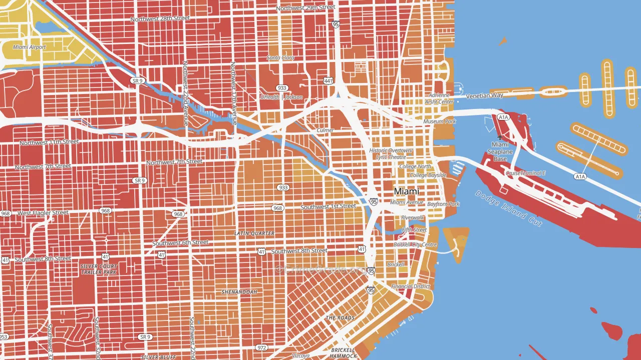 33128, FL Map of Vehicle Theft Rates