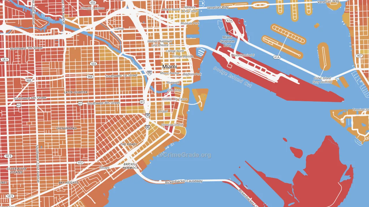 33131, FL Map of Vehicle Theft Rates