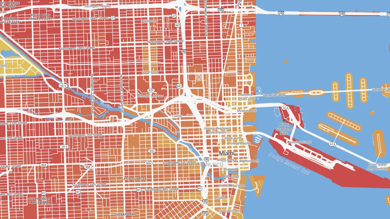 33136, FL Map of Vehicle Theft Rates