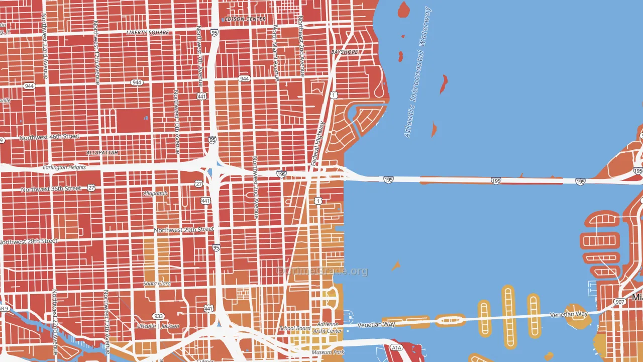 33137, FL Map of Vehicle Theft Rates