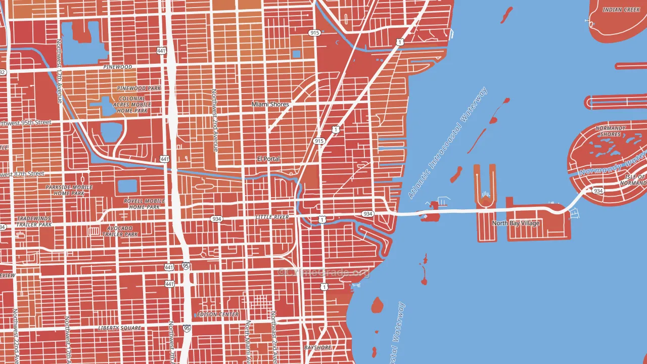 33138, FL Map of Vehicle Theft Rates