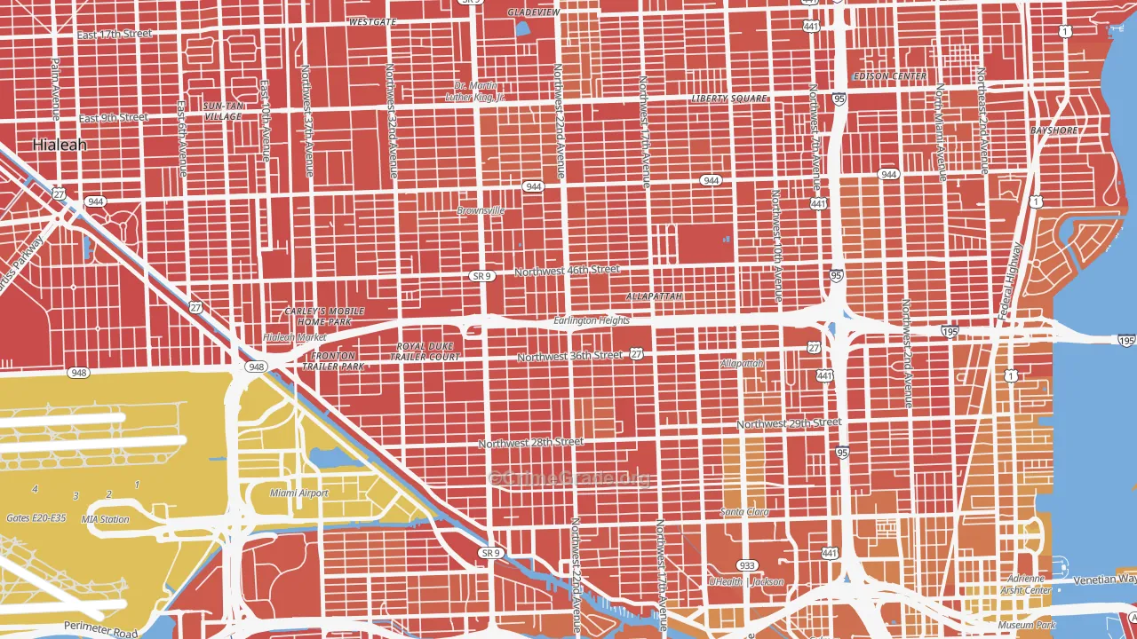 33142, FL Map of Vehicle Theft Rates