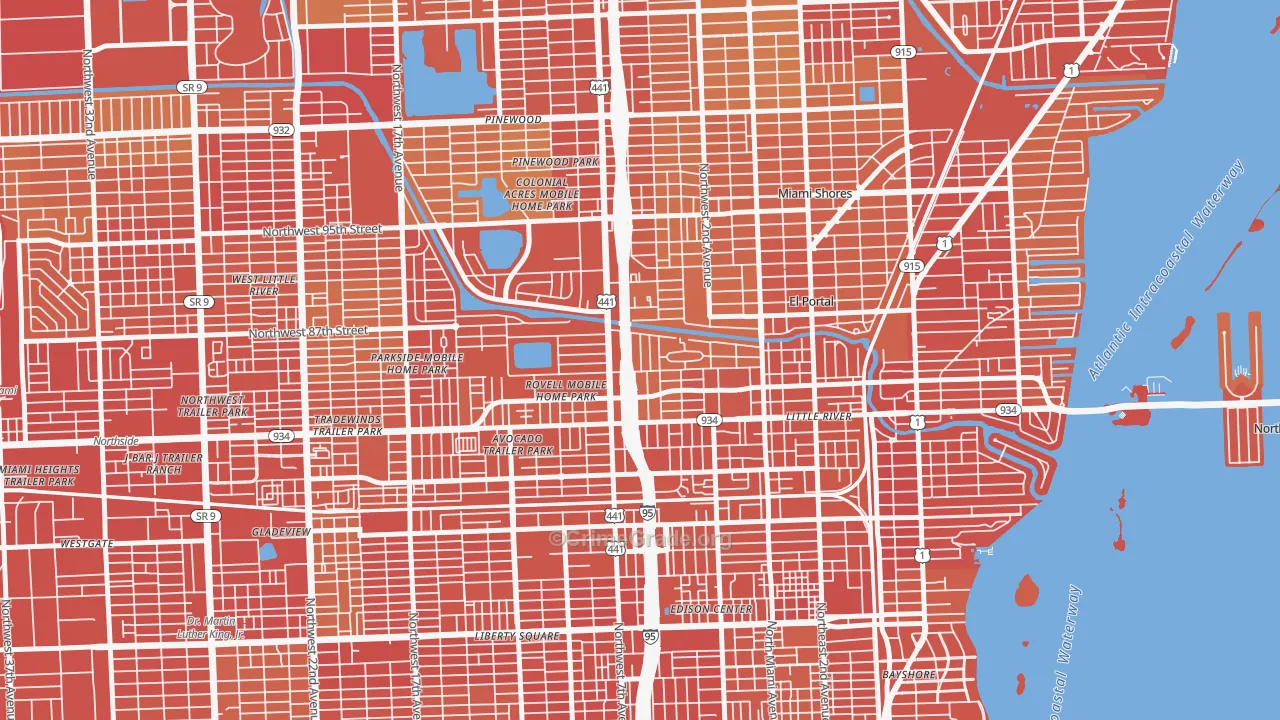33150, FL Map of Vehicle Theft Rates