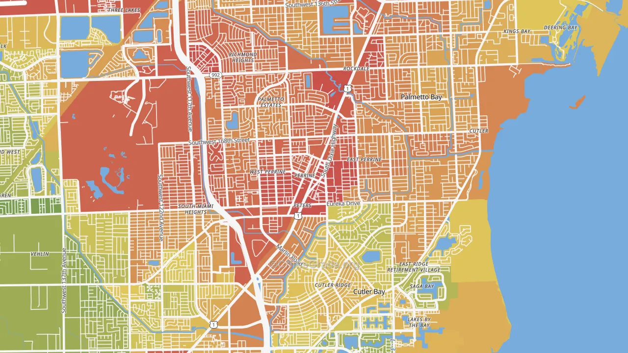 33157, FL Map of Vehicle Theft Rates