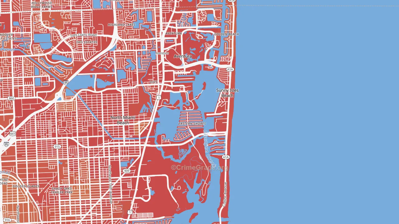 33160, FL Map of Vehicle Theft Rates