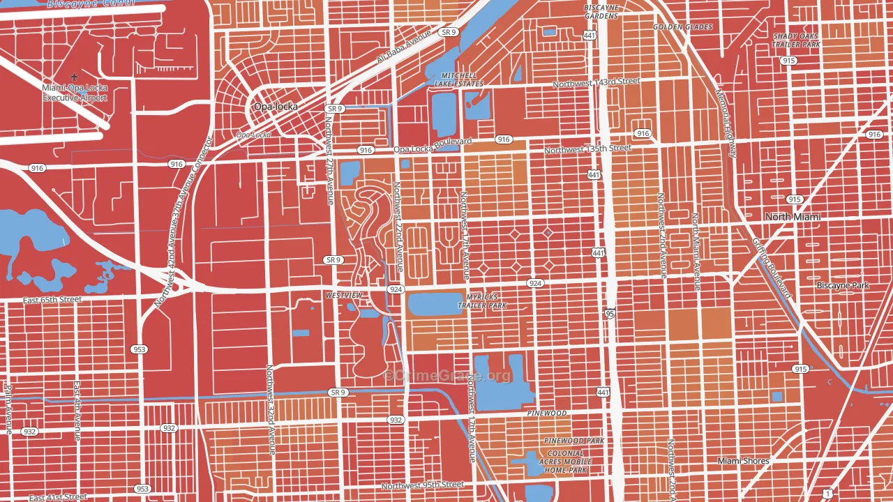 33167, FL Map of Vehicle Theft Rates