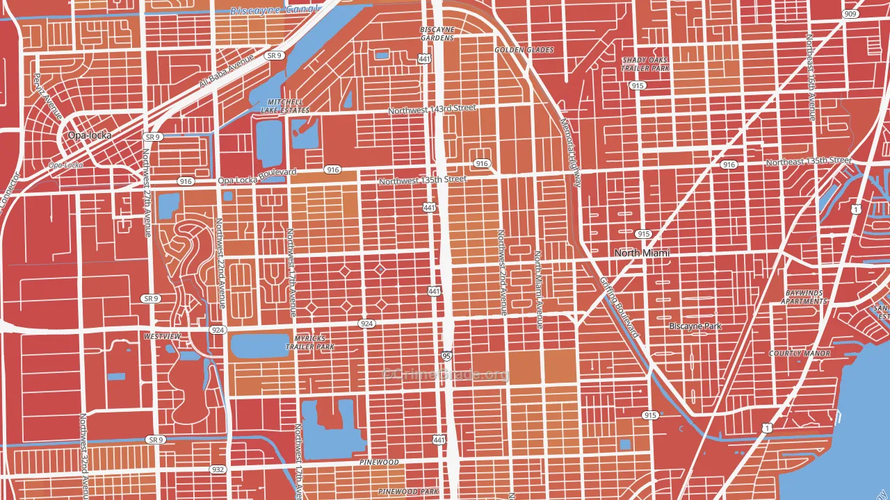 33168, FL Map of Vehicle Theft Rates