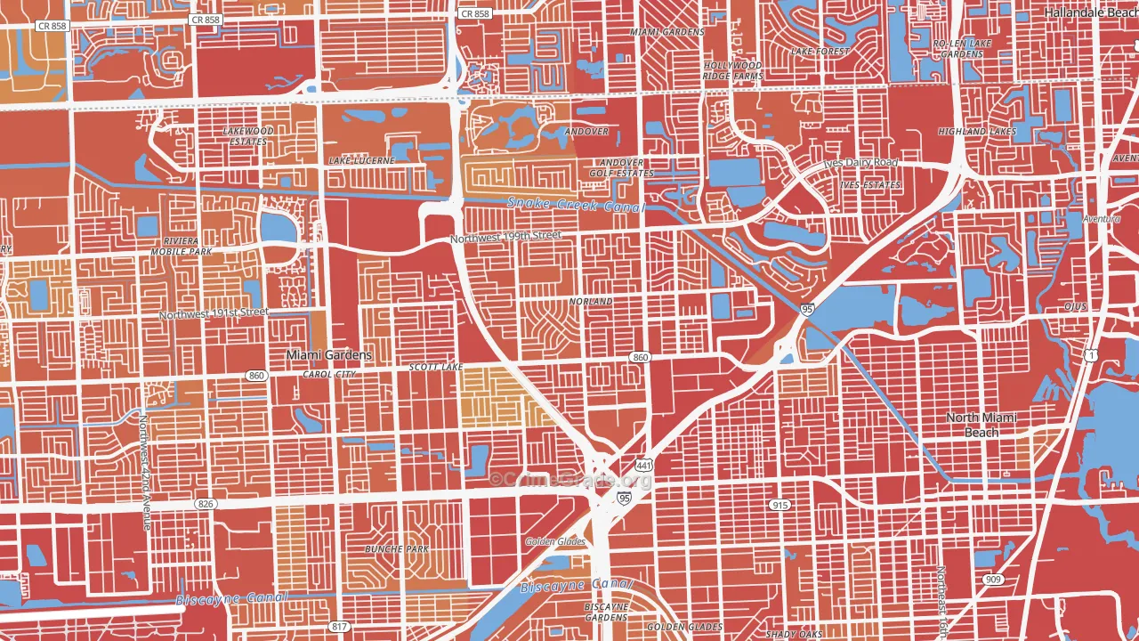 33169, FL Map of Vehicle Theft Rates