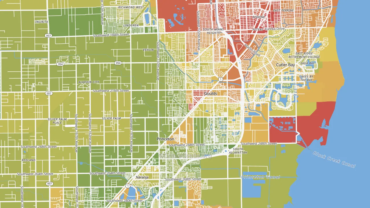 33170, FL Map of Vehicle Theft Rates