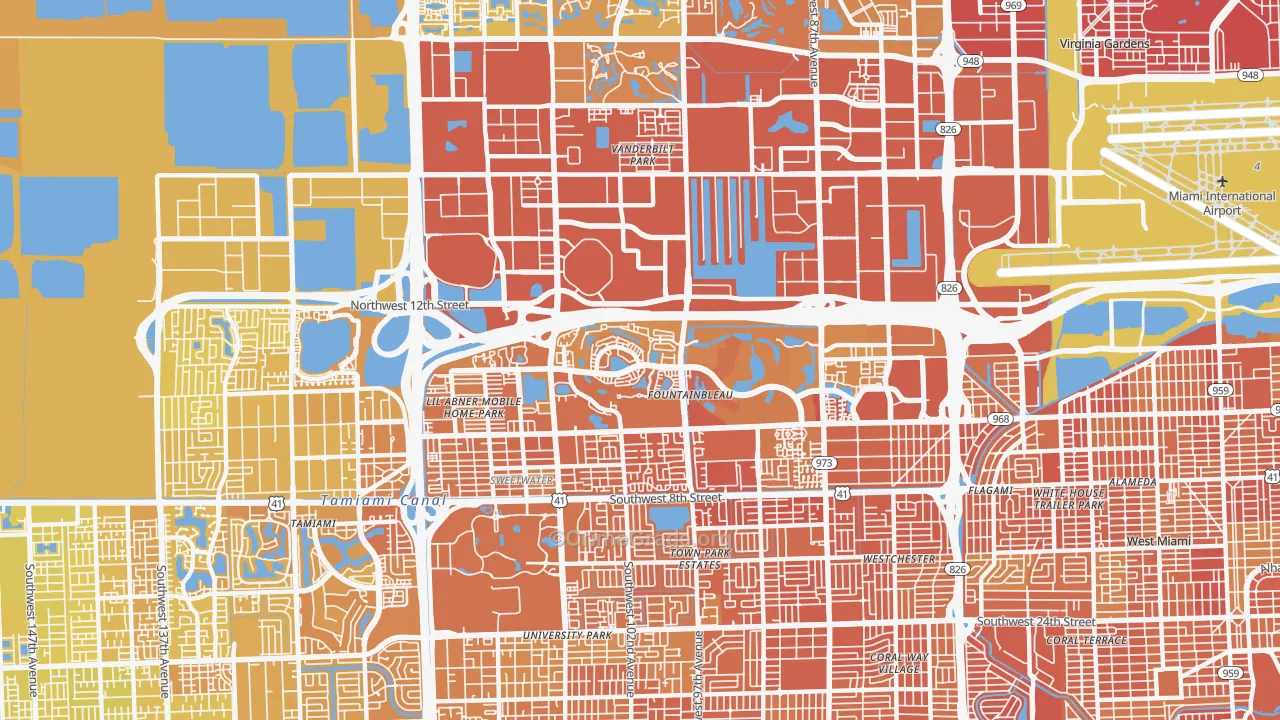 33172, FL Map of Vehicle Theft Rates