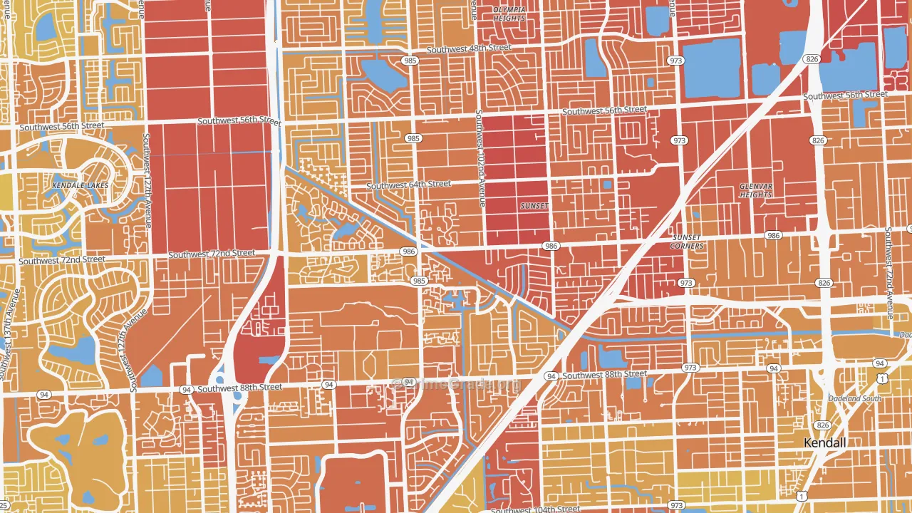 33173, FL Map of Vehicle Theft Rates