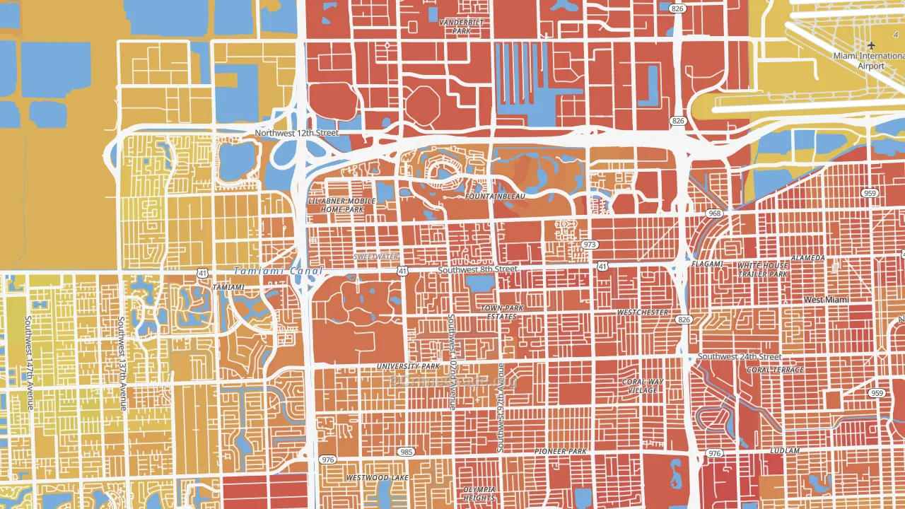 33174, FL Map of Vehicle Theft Rates