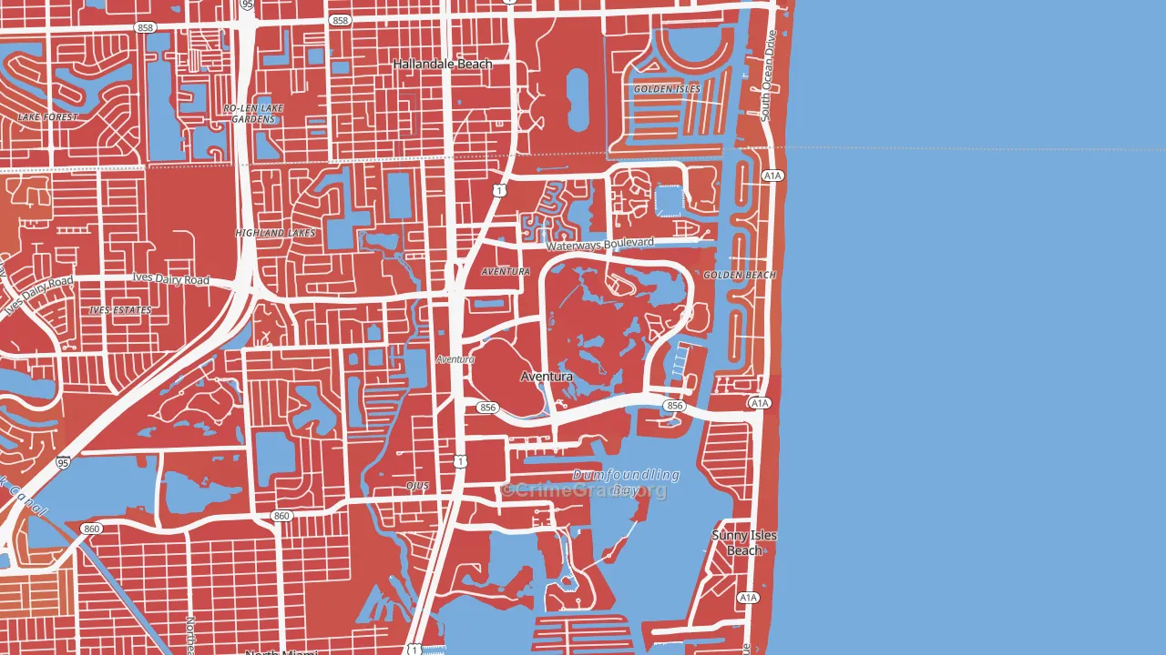 33180, FL Map of Vehicle Theft Rates