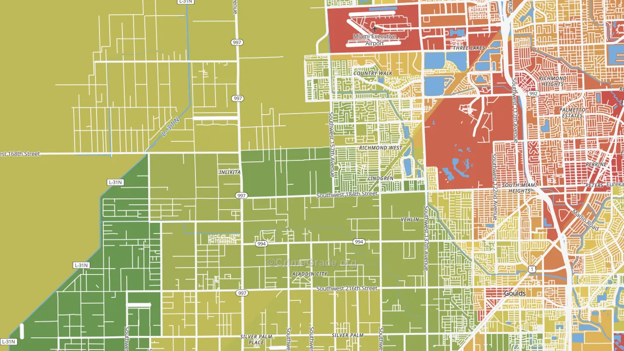 33187, FL Map of Vehicle Theft Rates