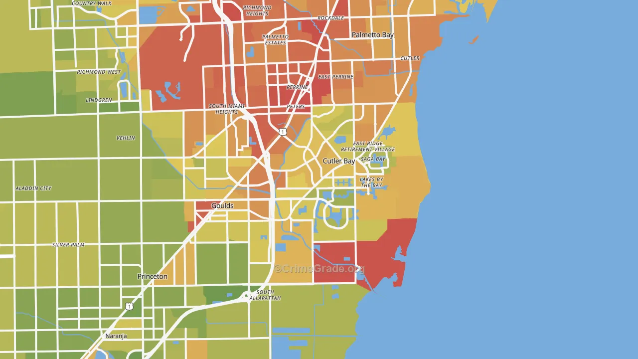 33189, FL Map of Vehicle Theft Rates