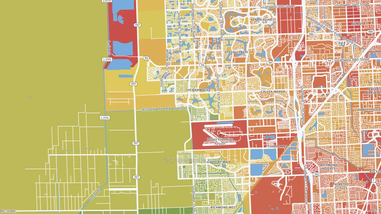 33196, FL Map of Vehicle Theft Rates