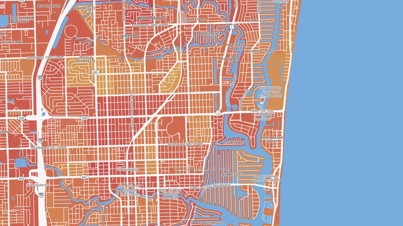 33304, FL Map of Vehicle Theft Rates