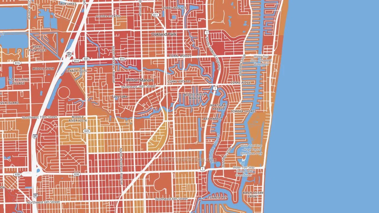 33305, FL Map of Vehicle Theft Rates