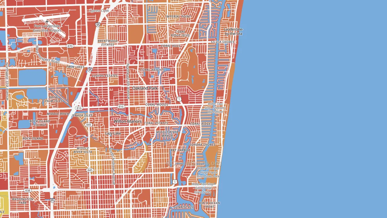 33306, FL Map of Vehicle Theft Rates