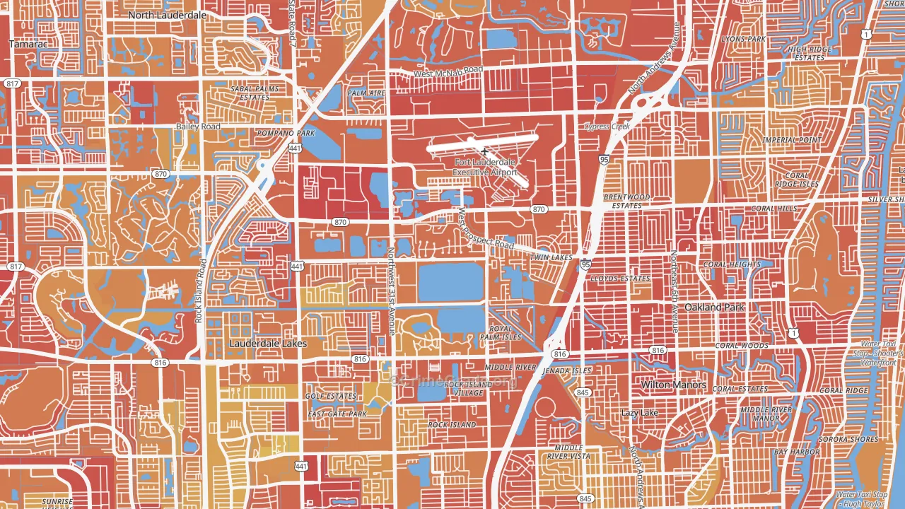 33309, FL Map of Vehicle Theft Rates
