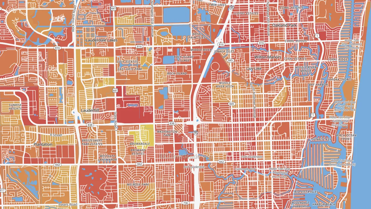 33311, FL Map of Vehicle Theft Rates