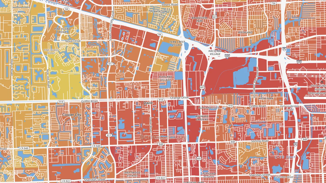 33314, FL Map of Vehicle Theft Rates