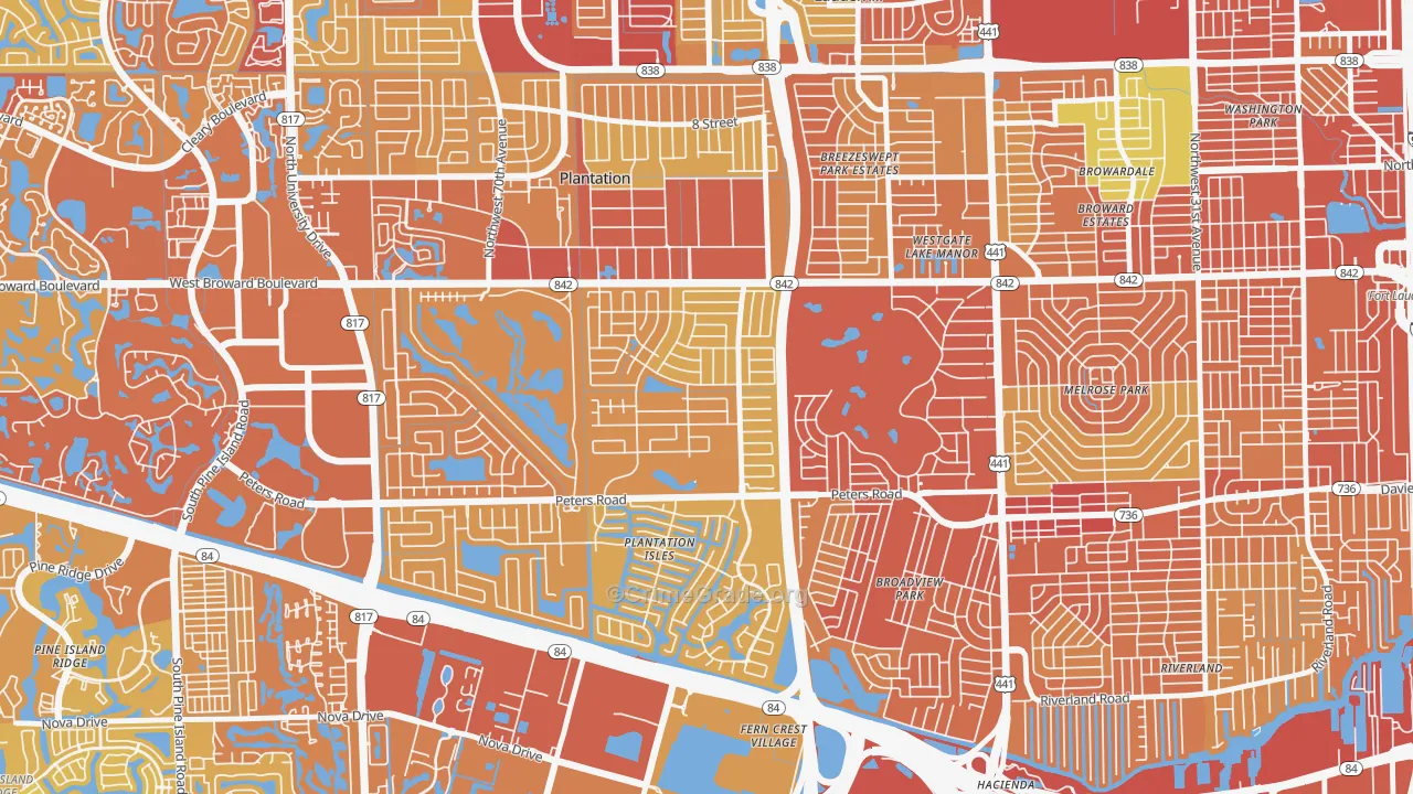 33317, FL Map of Vehicle Theft Rates